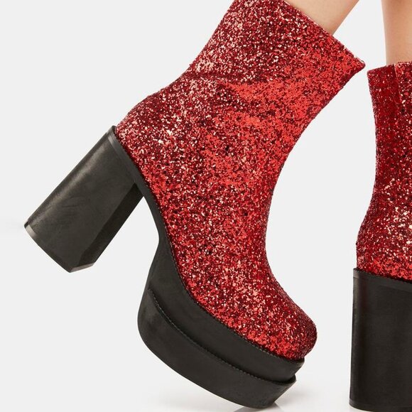 TREETZZZ AND MANY TRIXXX  Mystical Sparks Platform Boots ( BRAND NEW !!!! ) - Picture 2 of 7